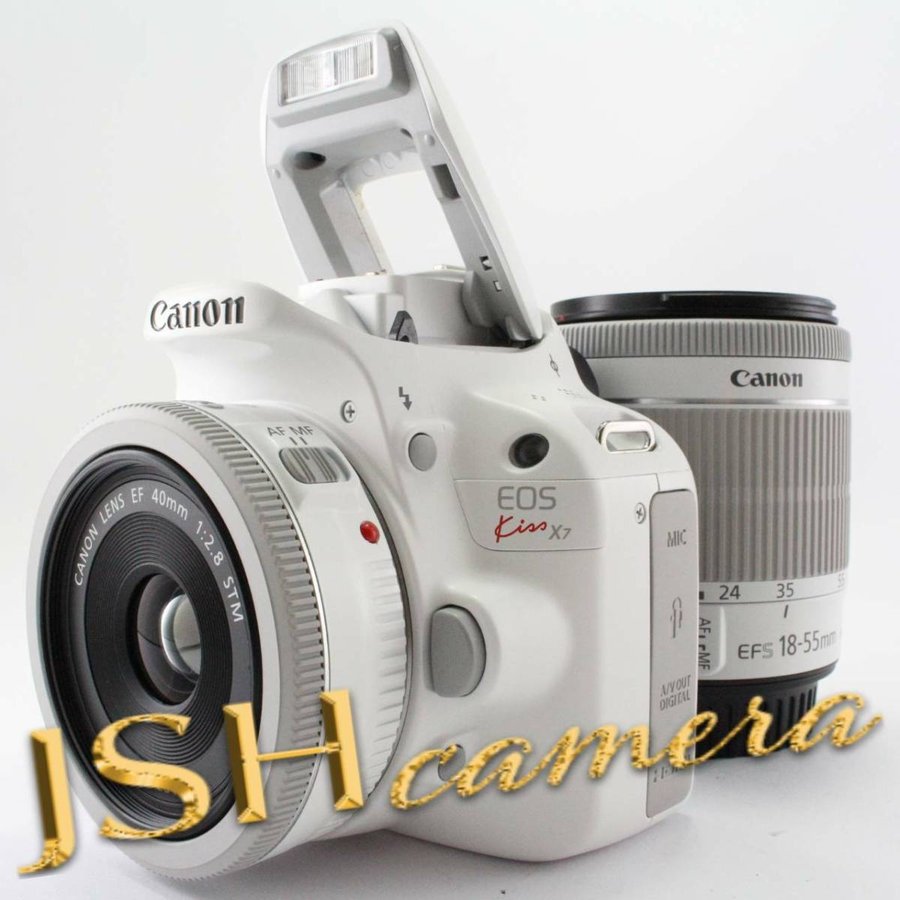中古】Canon デジタル一眼レフカメラ EOS Kiss X7(ホワイト) ダブル